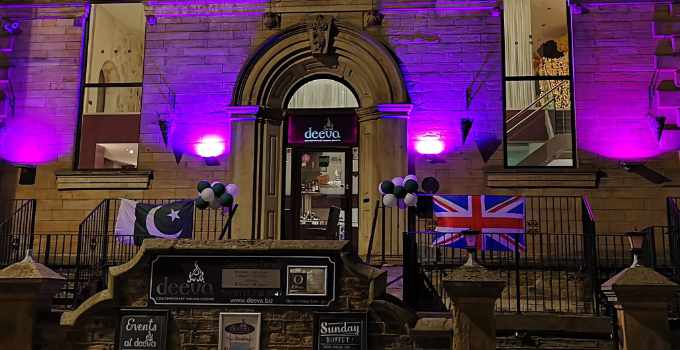 Inside Deeva's converted-church dining room